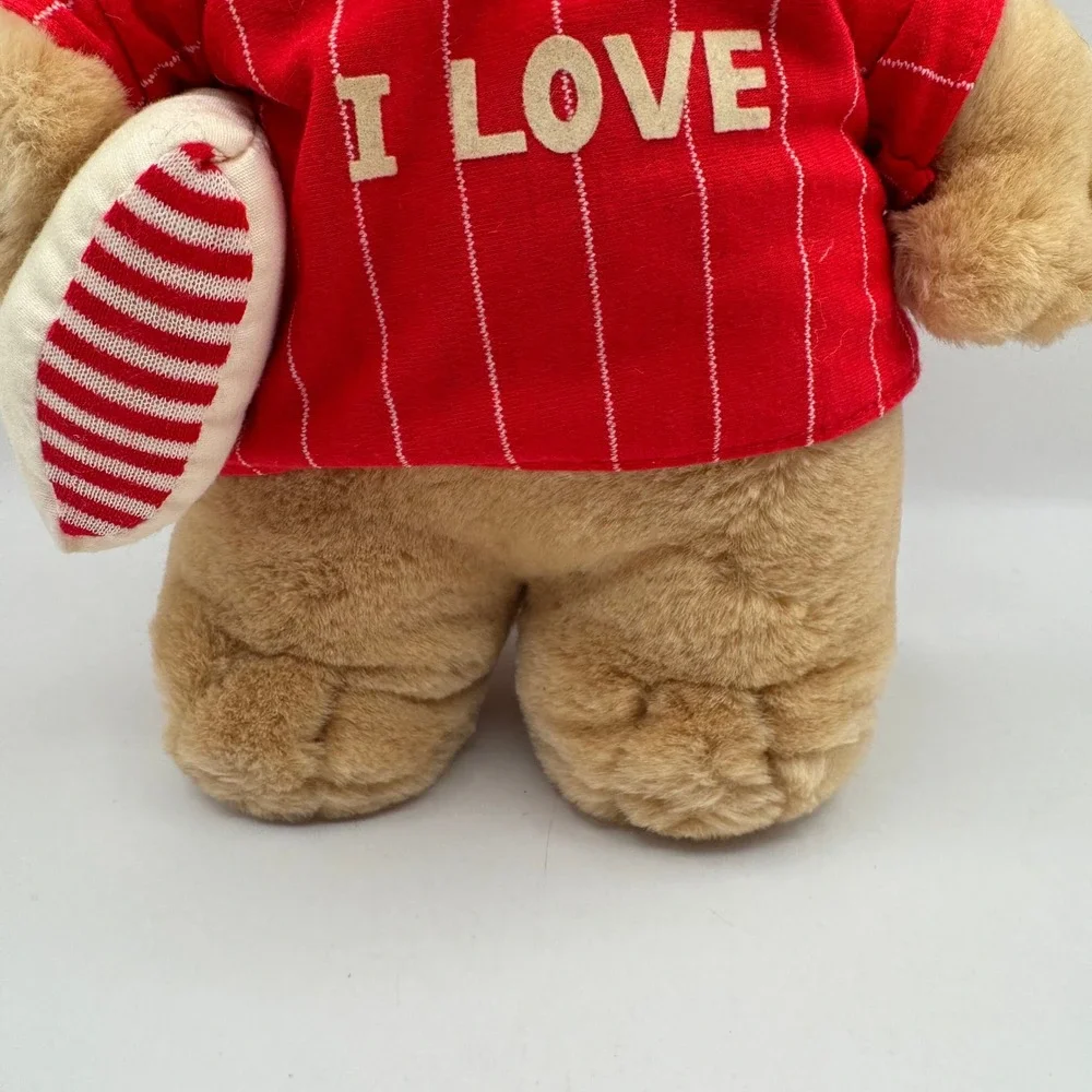 Applause Plush Puppy Sleepover Dog Small Tan Red I Love Heart Vintage‎ 1987 Toy